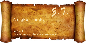 Zatyko Tünde névjegykártya